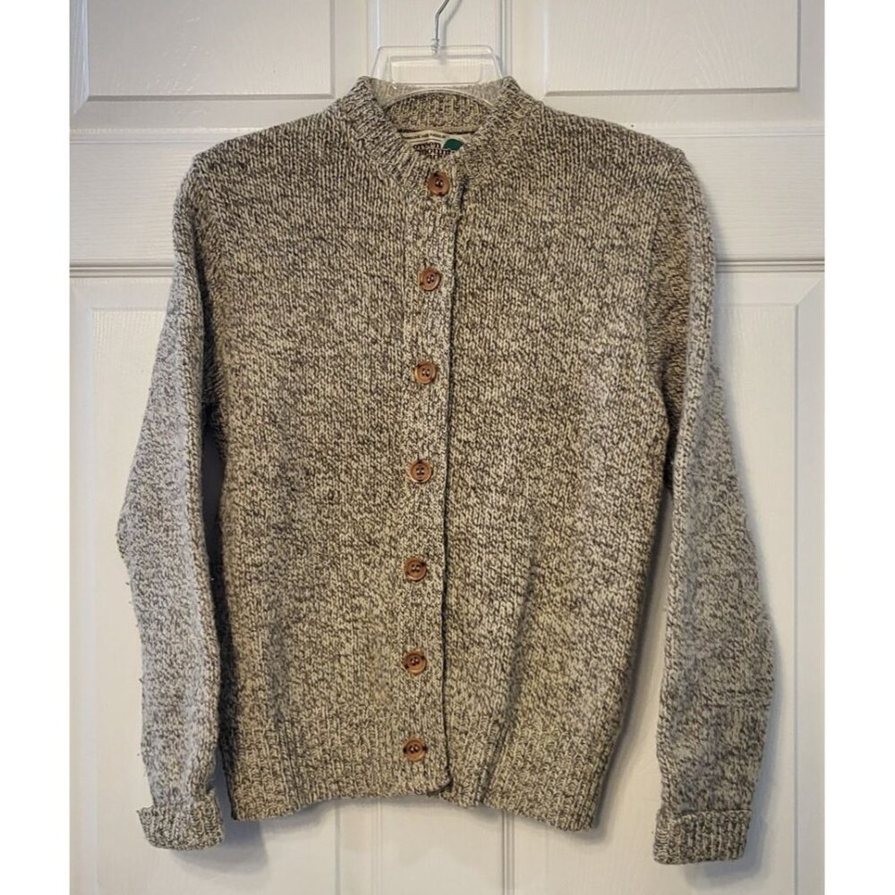 Vintage Green Mountain Threadworks Wool Blend Front Button Sweater M Grandmacore